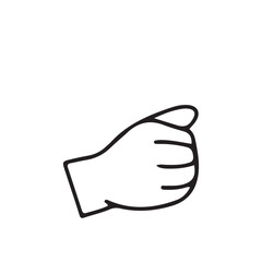 Hands poses. Black color outline vector illustration, on a white background. Concept of communication and expressions.