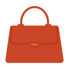 Red Handbag Flat Vector Illustration