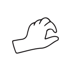 Hands poses. Black color outline vector illustration, on a white background. Concept of communication and expressions.