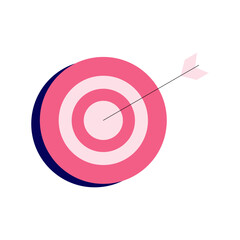 The target on a white background symbolizes success, hard work and ambition.