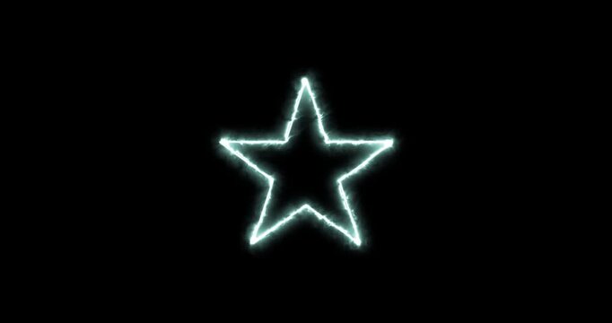 Star symbol blue flaming. Loop