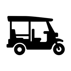 Tuk tuk auto rickshaw vector icon travel transportation thailand asia southeast asia vehicle taxi silhouette