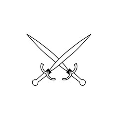 crossed sword line icon