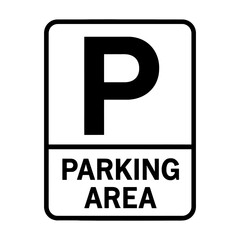 Parking area sign vector illustration for transportation and traffic management design needs