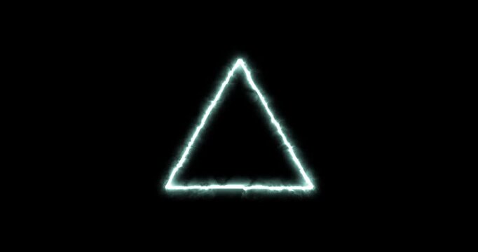 Alchemical symbol for fire blue flaming. Loop