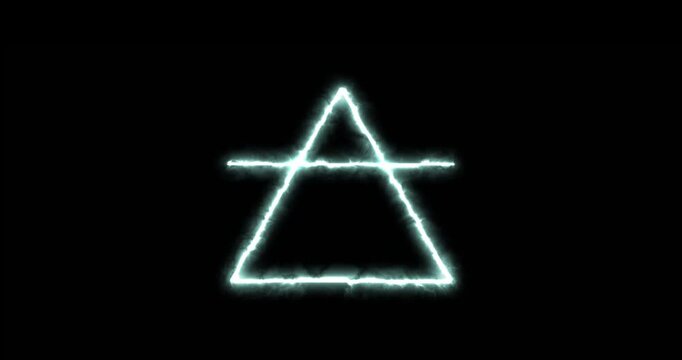 Alchemical symbol for Air blue flaming. Loop