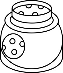 cookie jar black outline vector and illustration, coloring book page