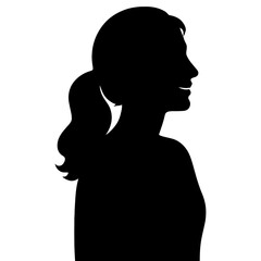 Woman silhouette profile vector illustration female black shape outline avatar portrait graphic design