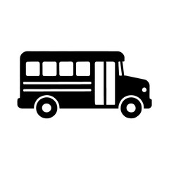 School bus vector illustration icon black and white transportation vehicle education graphic design clipart