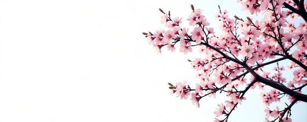 Fototapeta premium Single, graceful deciduous branches reach skyward, stark white on white , line, vertical