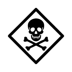 Skull and crossbones hazard warning sign death danger poison toxic symbol safety caution beware deadly