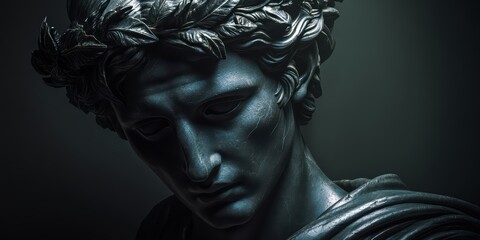 Classical Male Bust in Dim Light Portrait is a premium-quality stock image ideal for use in lifestyle blogs, health content, promotional campaigns, and editorial publications.