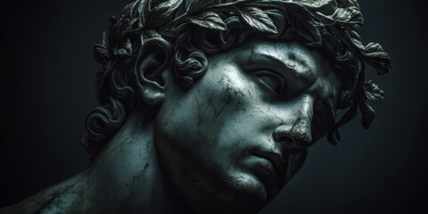 Ancient Greek Statue Close-Up in Studio is a premium-quality stock image ideal for use in lifestyle blogs, health content, promotional campaigns, and editorial publications.