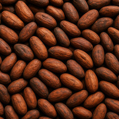 Fototapeta premium Cocoa beans roasted toasted grilled 