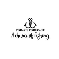 Fishing forecast for today. Two fishing hooks are displayed, with the text TODAY'S FORECAST A chance of fishing