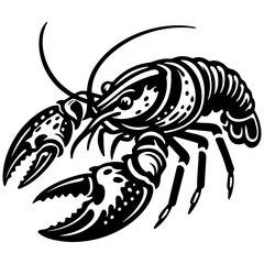 Crayfish Sketch Illustration.