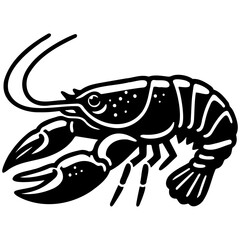 Crayfish Sketch Illustration.