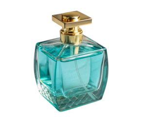 blue bottle of perfume