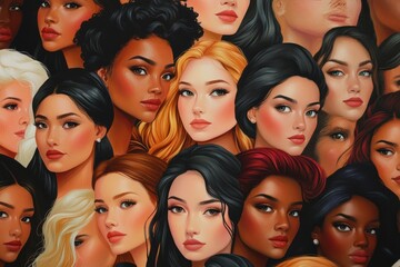 Obraz premium Diverse Group of Women with Glowing Natural Skin