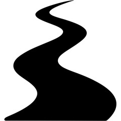 Black winding road illustration vector graphic design element isolated on white background image path curve