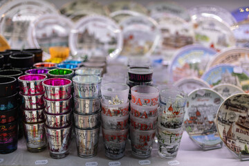Colorful Collection of Budapest Souvenirs, Plates and Glasses
