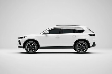 Fototapeta premium Side View of White SUV for Branding Mockup Use