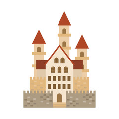 Fototapeta premium 西洋のお城。フラットなベクターイラスト。 Castle. Flat vector illustration.