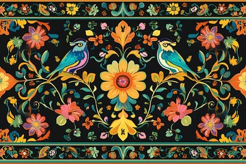 Modern Vector Adaptation of Pakistani Truck Art with Bright Colors