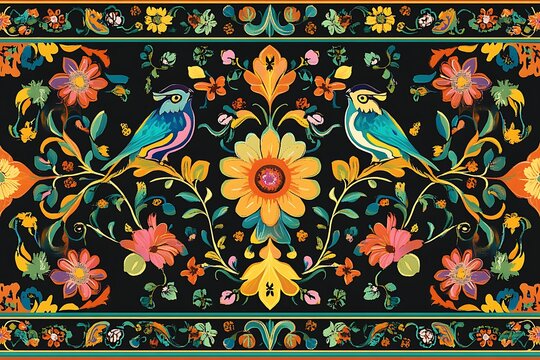 Modern Vector Adaptation of Pakistani Truck Art with Bright Colors