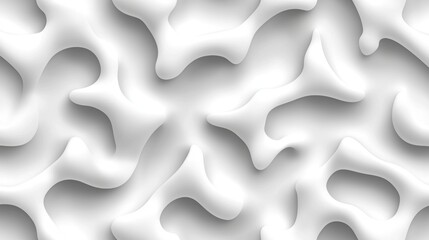 A seamless pattern of white, curved shapes on a white background.