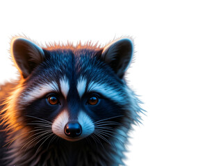 Obraz premium Raccoon Portrait on Transparent Background with Warm Lighting