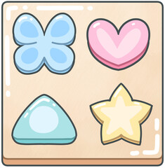 Cute children's toys for development, cute line drawings