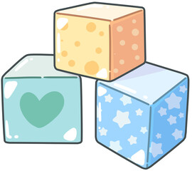 Cute children's toys for development, cute line drawings