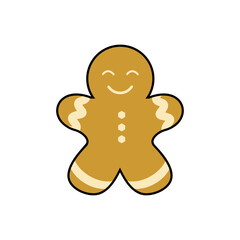 gingerbread man isolated on white