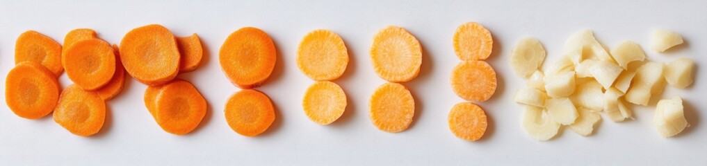Sliced carrots and chopped parsnips