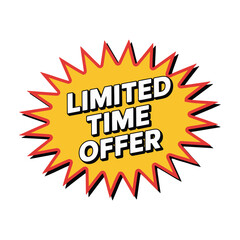 Bold yellow and red limited time offer graphic perfect for promotional marketing campaigns