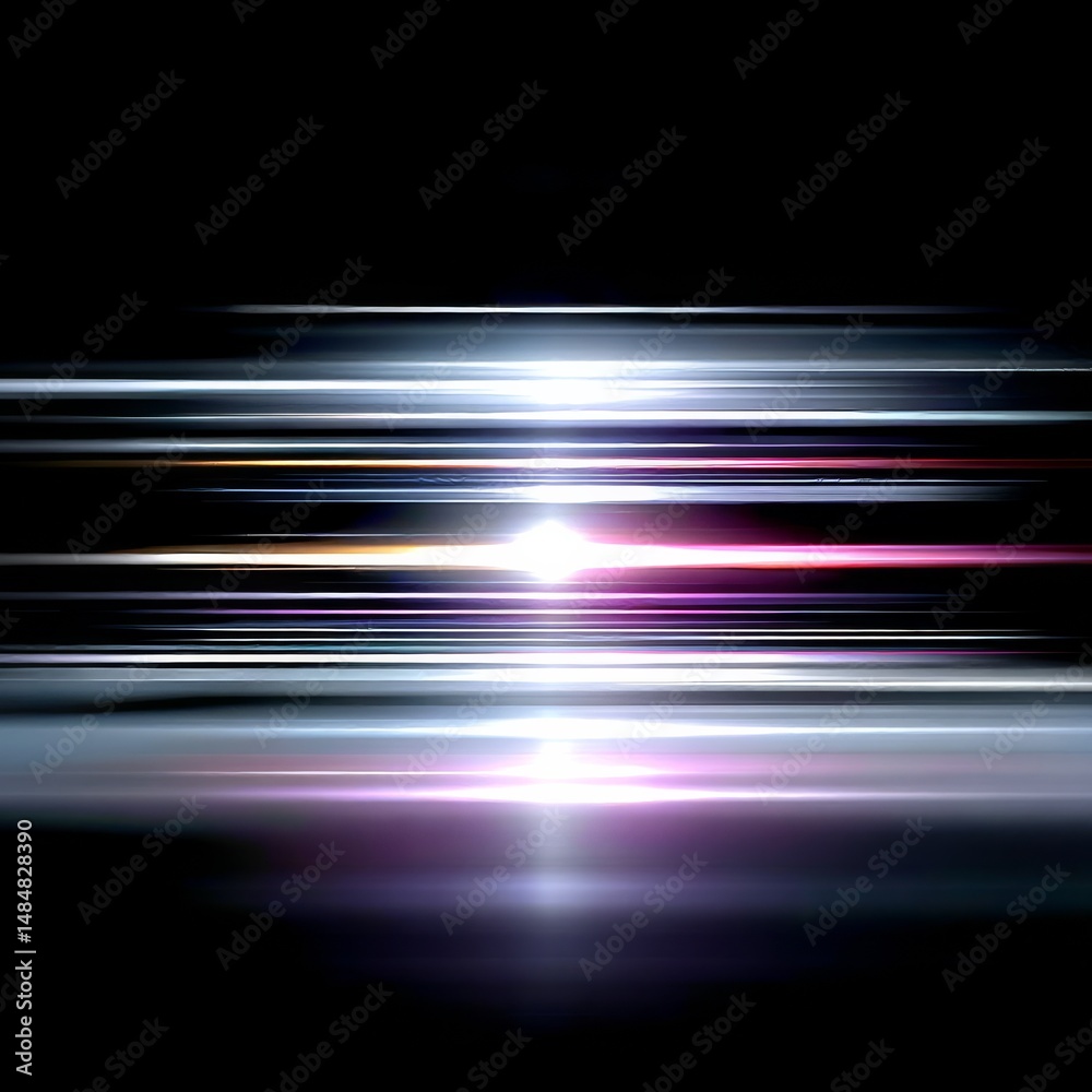 Poster Abstract Light Streaks on Dark Backdrop: A Dynamic Display of Colors and Motion Blur Effect 