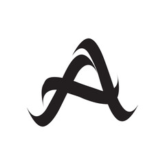 Stylized letter A logo, flowing curves