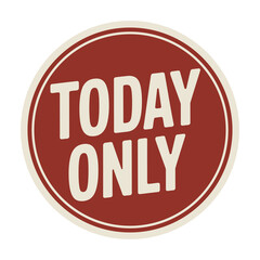 Today only promotional sale badge featuring red circular design with white typography