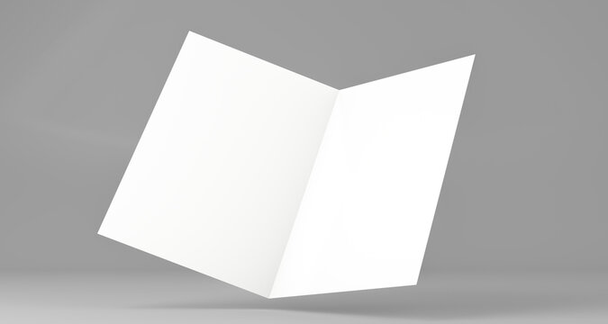 3D white empty brochure mock up.
