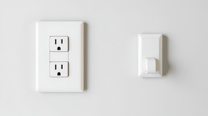 Control your energy supply with a modern light switch isolated, designed to push easily and manage electricity power flow in your home, ensuring a seamless connection to every socket.