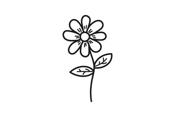 flower icon line hand drawn