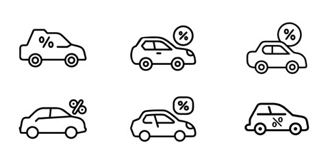 Abstract small car continuous one line drawing style. Minimalist black linear sketch isolated on white background, Vehicle car auto vector icon. One line outline of the car.