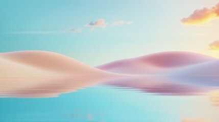 Obraz premium Sky with ripple clouds rolling above hills, reflecting motion in a peaceful scene.