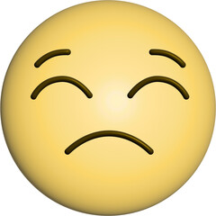 3d sad face emoji