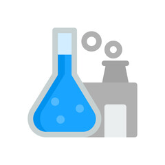 industrial chemistry simple flat icon illustration