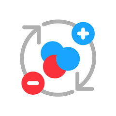 oxidation reduction simple flat icon illustration