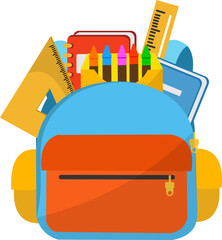 Backpack School Supplies Illustration