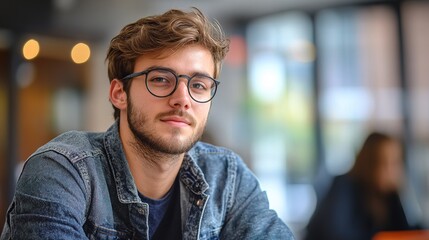 Obraz premium A business student creating a smart contract for blockchain technology 