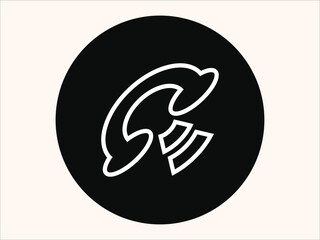 Flat style phone icon featuring a classic handset design. Ideal for communication.